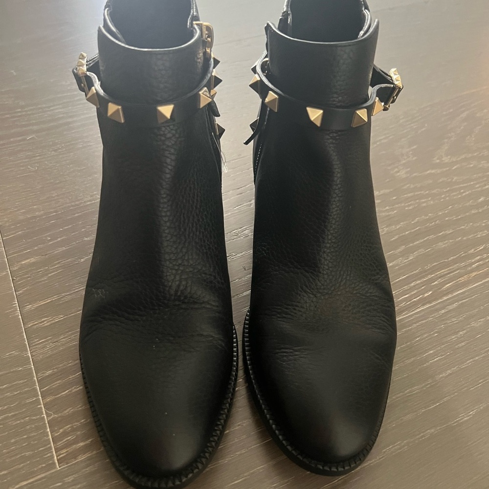 Valentino rock stud black booties size 36
